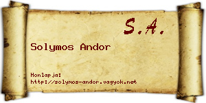 Solymos Andor névjegykártya